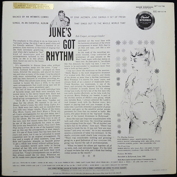 Master Release: June's Got Rhythm by June Christy