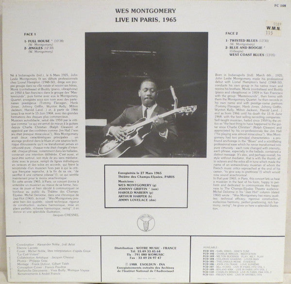 Release: The Paris Session-Vinyl-France-1988-FC 108-3619788