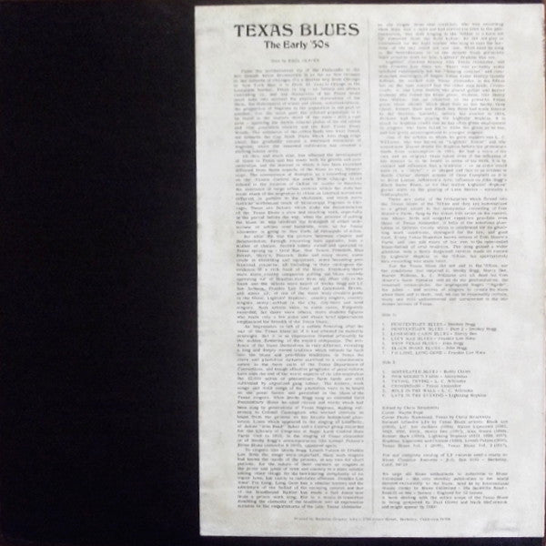 Release: Texas Blues - The Early '50s-Vinyl-US-1968-BC 16-3873163