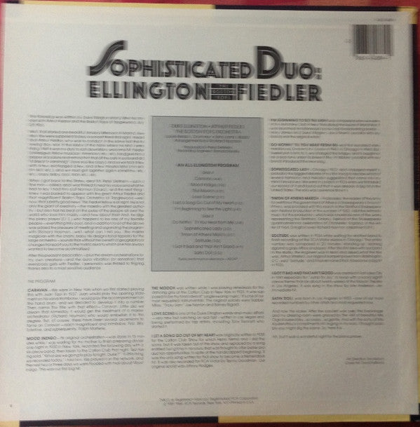 Sophisticated Duo: Ellington & Fiedler