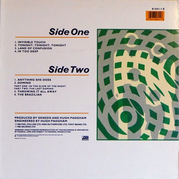 Release: Invisible Touch-Vinyl-US-1986-81641-1-E, 7 81641-1-E-6509777