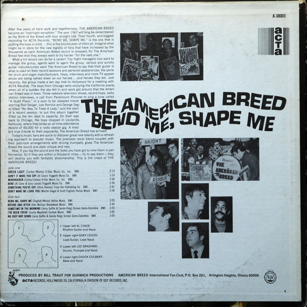 Master Release: Bend Me, Shape Me by The American Breed
