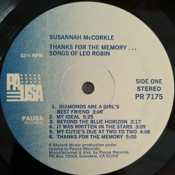 Thanks For The Memory (Songs Of Leo Robin)