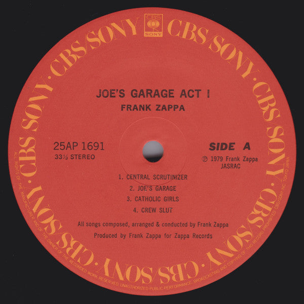 Master Release: Joe's Garage Act I by Frank Zappa