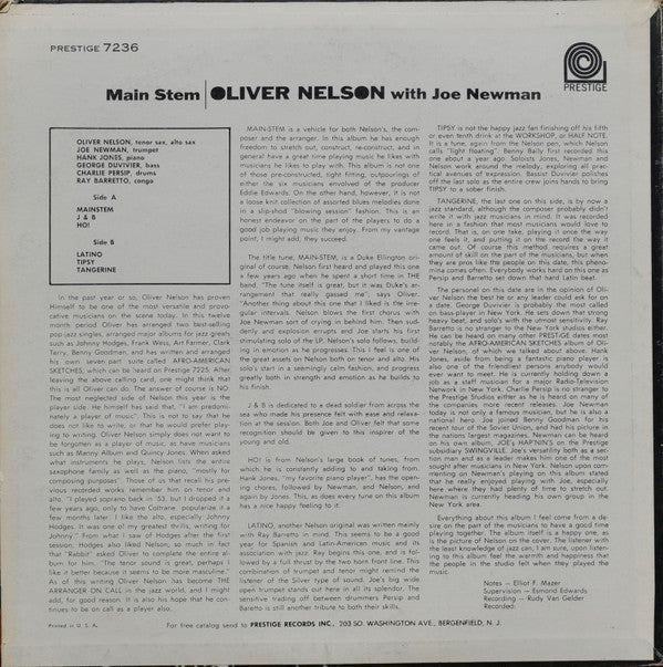 Master Release: Main Stem by Oliver Nelson