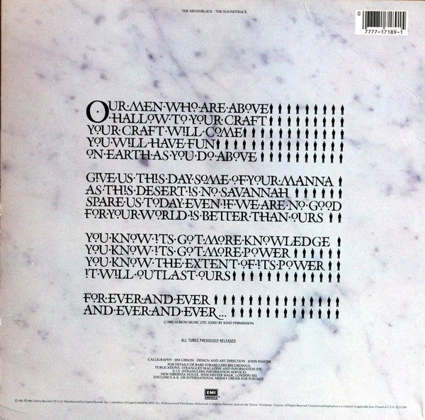 Release: The Gospel According To The Meninblack-Vinyl-US-1985-SQ-17189-3373221