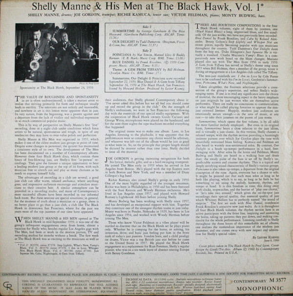 Master Release: At The Black Hawk Vol. 1 by Shelly Manne & His Men