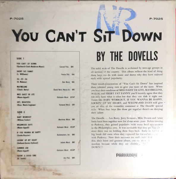 Release: You Can't Sit Down-Vinyl-US-1963-P-7025-3751672