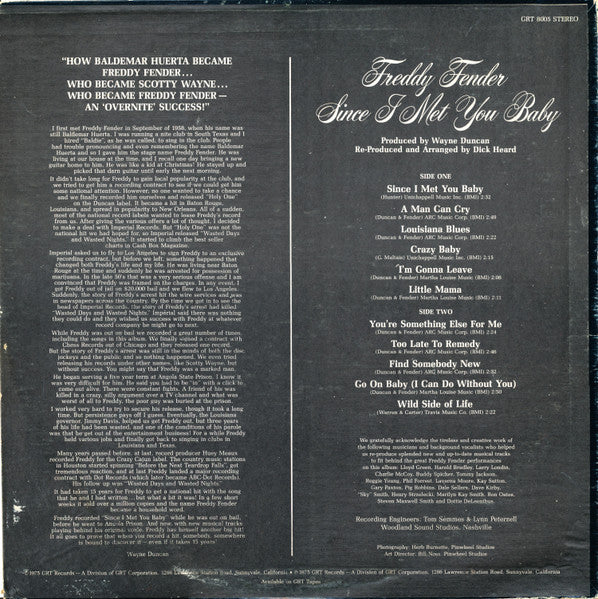 Master Release: Since I Met You Baby by Freddy Fender (2)
