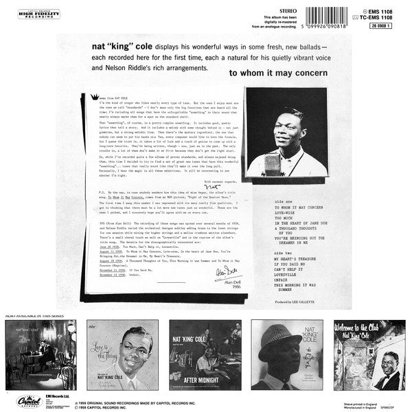 Release: To Whom It May Concern-Vinyl-UK-1986-EMS 1108-3788068