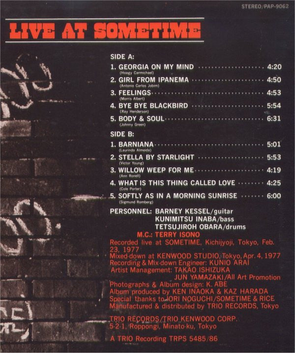 Master Release: Live At Sometime by Barney Kessel