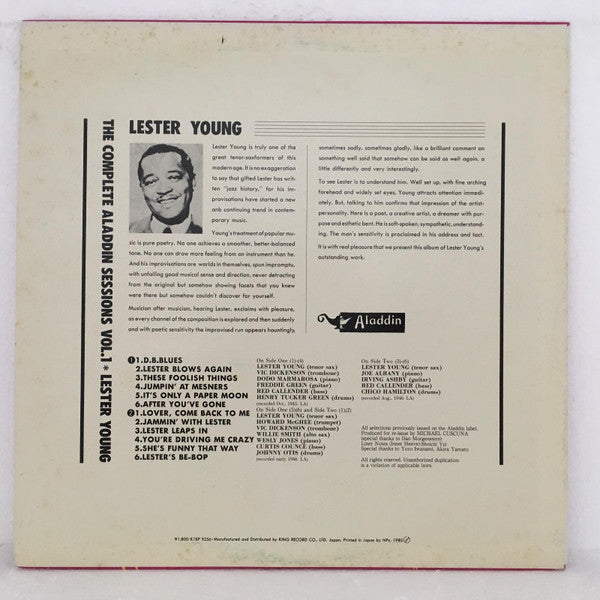 Release: And His Tenor Sax. Vol.1-Vinyl-Japan-1983-K18P-9256-8890874