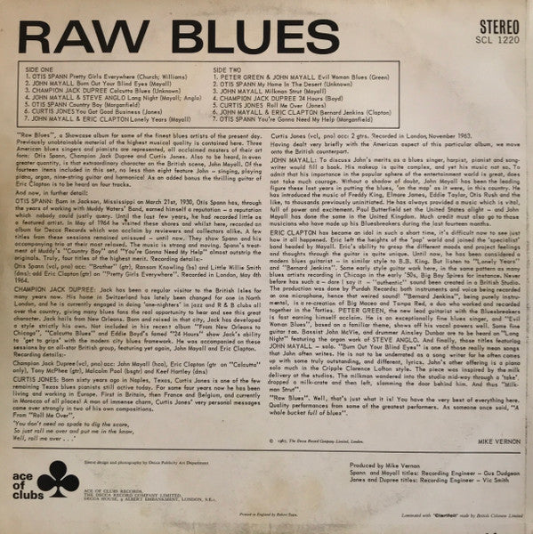 Release: Raw Blues-Vinyl-UK-1967-SCL 1220, SCL. 1220-1962060