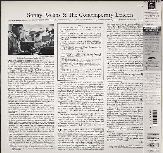 Release: Sonny Rollins And The Contemporary Leaders-Vinyl-Japan-1986-VIJ-304-8886353