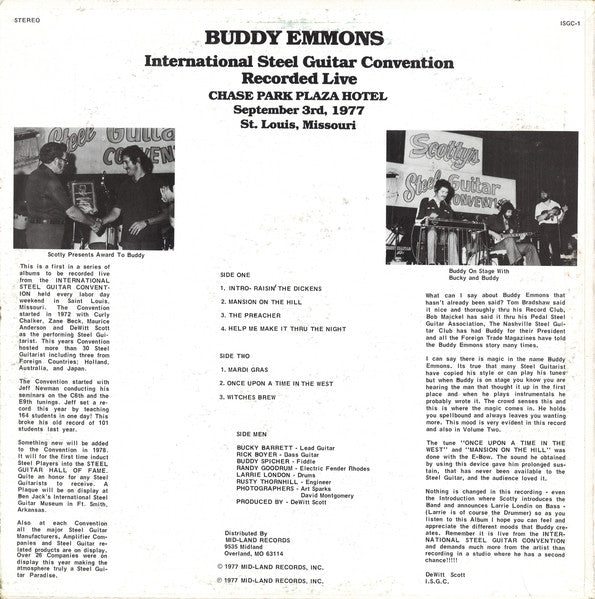 Release: International Steel Guitar Convention - Volume 1-Vinyl-US-1977-ISGC-1-7290037