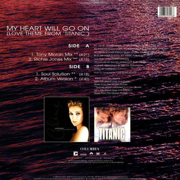 Release: My Heart Will Go On (Love Theme From 'Titanic')-Vinyl-Europe-1997-665315 8, COL 665315 8-8960260