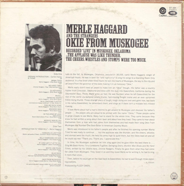 Master Release: Okie From Muskogee (Recorded "Live" In Muskogee, Oklahoma) by Merle Haggard