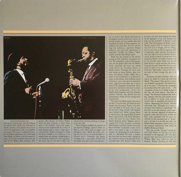 Release: Monk In Tokyo-Vinyl-US-1983-C2 38510-3068718