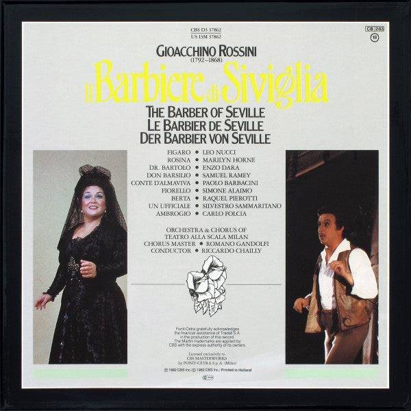 Release: Il Barbiere Di Siviglia-Vinyl, Box Set-Europe-1982-CBS D3 37862, I3M 37862, I 3 M 37862-9170563