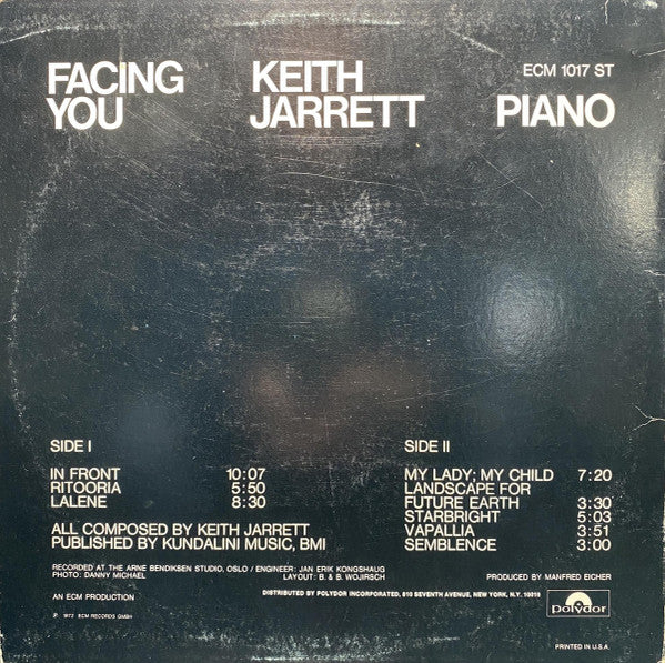 Release: Facing You-Vinyl-US-1972-ECM-1017, ECM 1017 ST, ECM-1017 ST, 2310 359, ECM-1017, ECM 1017 ST, ECM-1017 ST, 2310 359-1535974