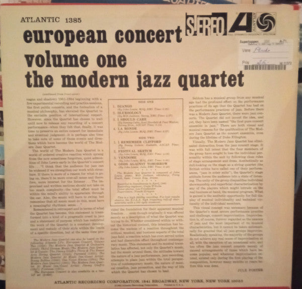 Release: European Concert: Volume One-Vinyl-US-1970-SD 1385-7043177