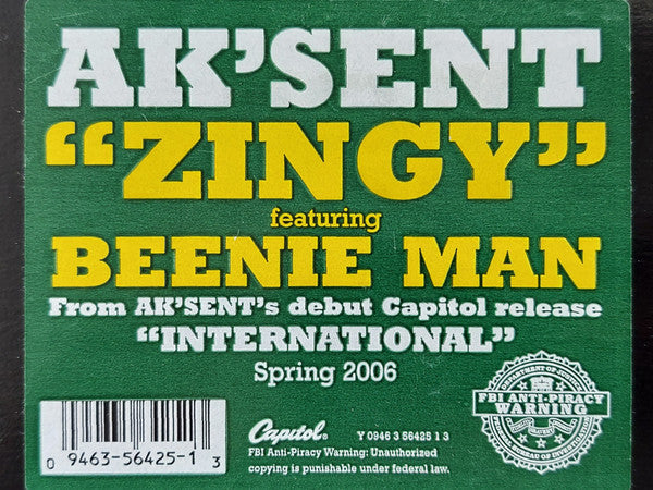 Release: Zingy-Vinyl-US-2006-Y 0946 3 56425 1 3-1690550