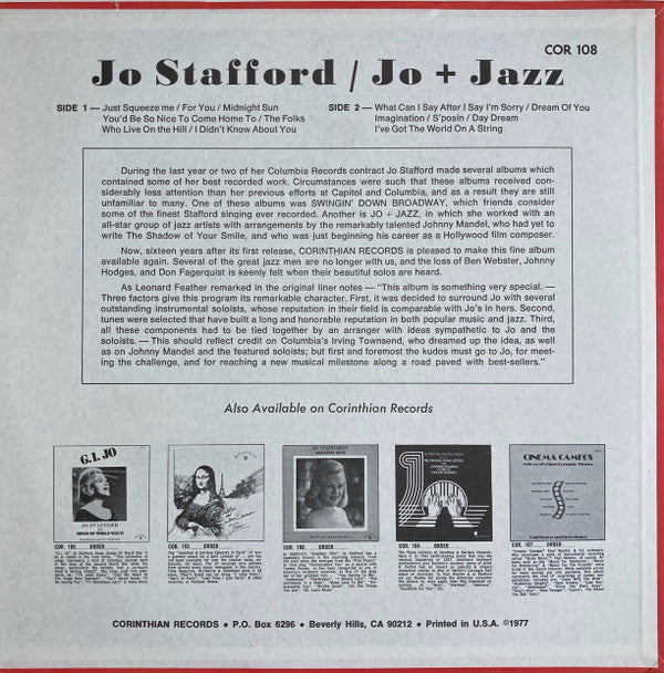 Release: Jo + Jazz-Vinyl-US-1977-COR-108-4531214