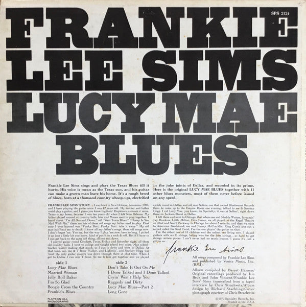 Release: Lucy Mae Blues-Vinyl-US-1970-SPS 2124-4191878