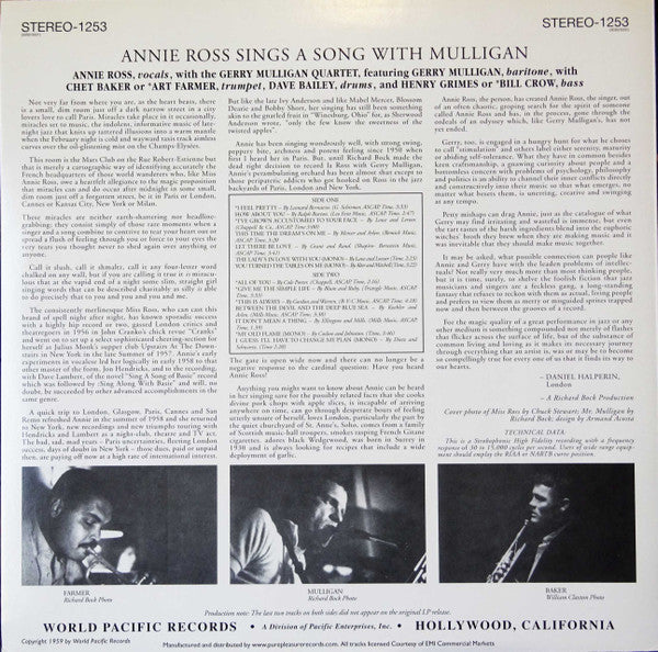 Release: Sings A Song With Mulligan!-Vinyl-UK-2007-WP-1253, PPAN 1253-5575300
