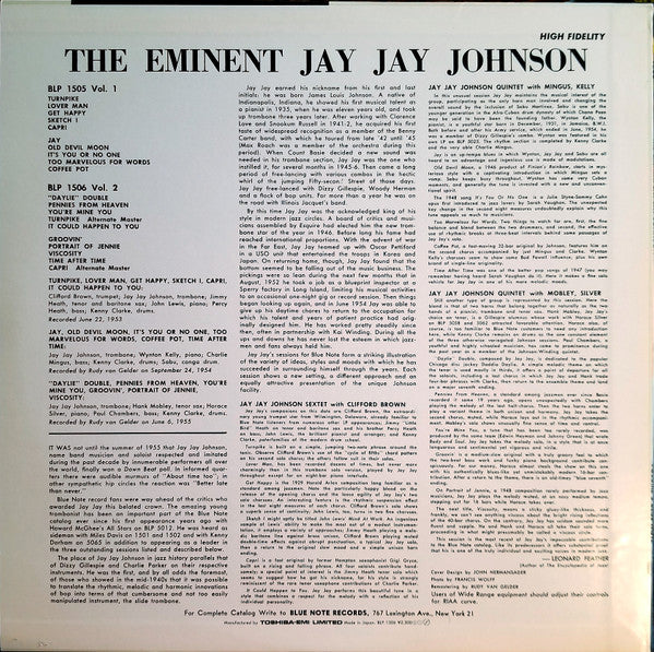 Release: The Eminent Jay Jay Johnson Volume 2-Vinyl-Japan-1983-BLP 1506-6999624