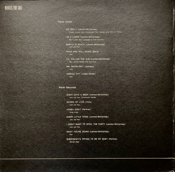 Release: Beatles For Sale-Vinyl-Italy-1970-3 C 062 04200, 3C 062 - 04200-2278447