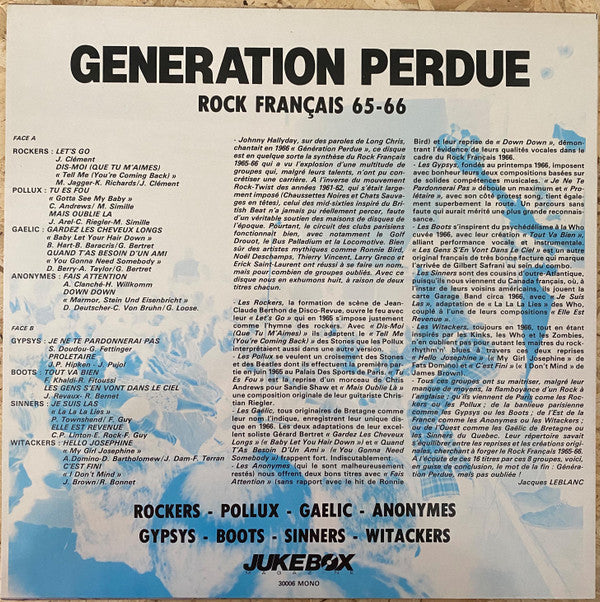 Release: Generation Perdue (Rock Français 65-66)-Vinyl-France-None-30006-2494006