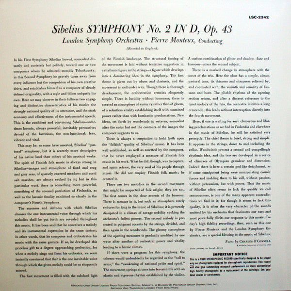 Release: Symphony No. 2-Vinyl-US-None-LSC-2342, LSC 2342-6908441