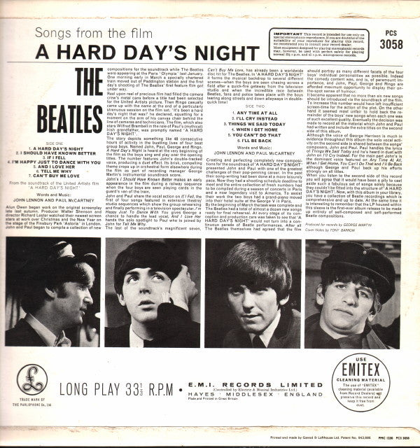 Release: A Hard Day's Night-Vinyl-UK-1971-PCS 3058-3125377