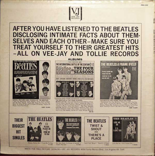 Release: Hear The Beatles Tell All-Vinyl-US-1979-PRO-202, VJLP 202 PRO-2389965