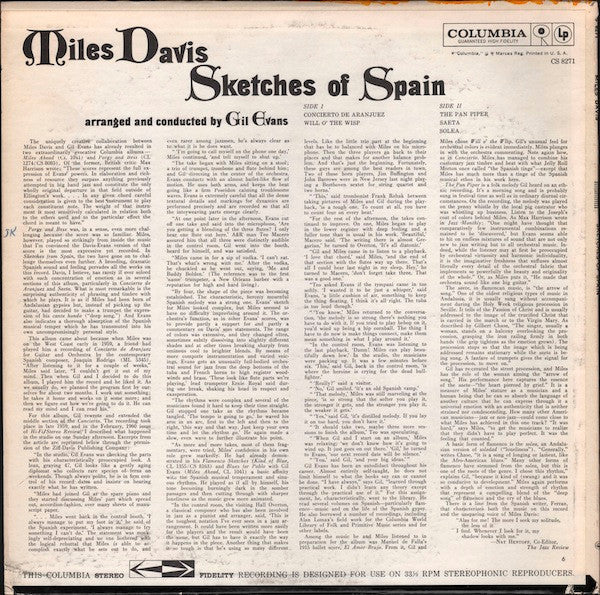 Release: Sketches Of Spain-Vinyl-US-1965-CS 8271-2306579