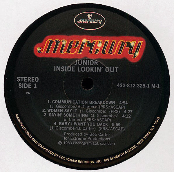 Release: Inside Lookin' Out-Vinyl-US-1983-422-812 325-1 M-1-2285139