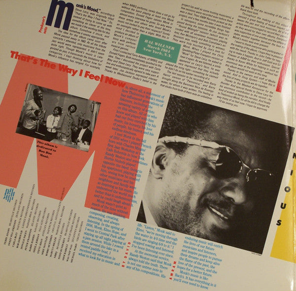 That's The Way I Feel Now - A Tribute To Thelonious Monk