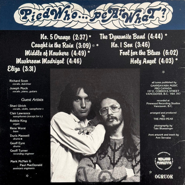 Release: Pied Who? Pear What?-Vinyl-Canada-1980-WRC1-965-16902459