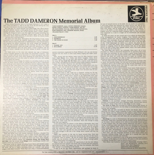 The Tadd Dameron Memorial Album