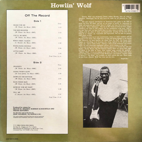 Release: Howlin' Wolf-Vinyl-US-1984-CH 9183, CH-9183-26763311