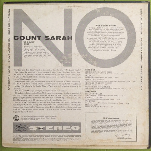 Master Release: No Count Sarah by Sarah Vaughan