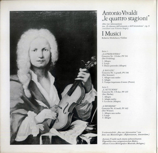 Release: Le Quattro Stagioni-Vinyl-Netherlands-1975-6500 017-18597388