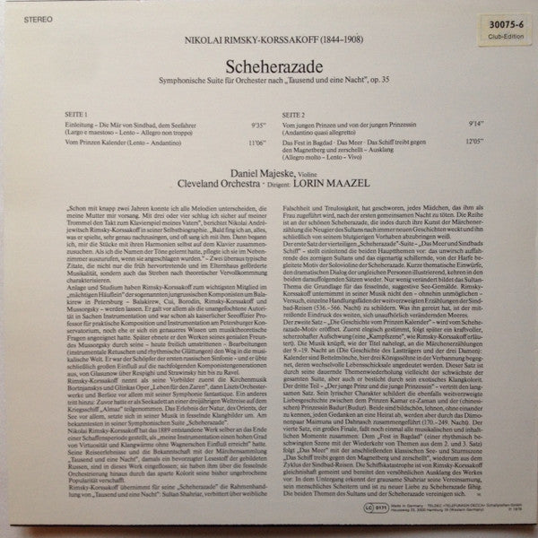 Release: Scheherazade-Vinyl-Germany, Austria, & Switzerland-1978-30075-6, 6.42409-10902747