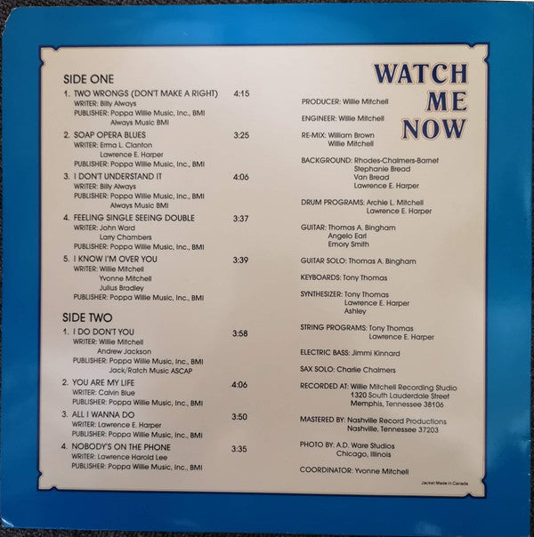 Master Release: Watch Me Now by Otis Clay
