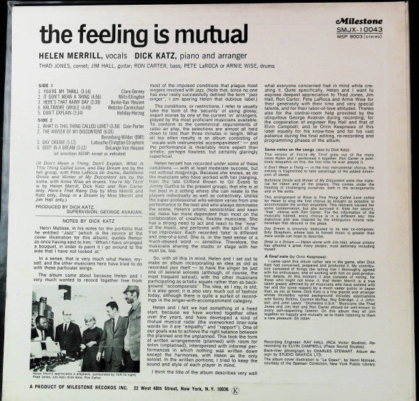 Release: The Feeling Is Mutual-Vinyl-Japan-1972-SMJX 10043-27456123