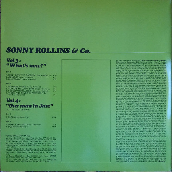Release: Vol 3: "What's New?" / Vol 4: "Our Man In Jazz"-Vinyl-France-None-741091/092-10408565