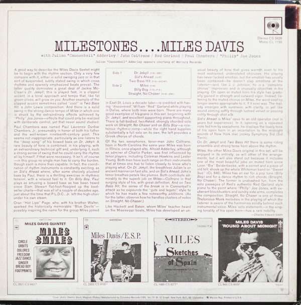 Release: Milestones-Vinyl-US-None-KCS 9428, CS 9428-15803653