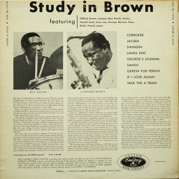 Master Release: Study In Brown by Clifford Brown