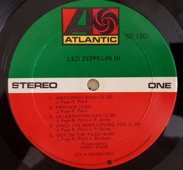 Release: Led Zeppelin III-Vinyl-US-1975-SD 7201-10264681